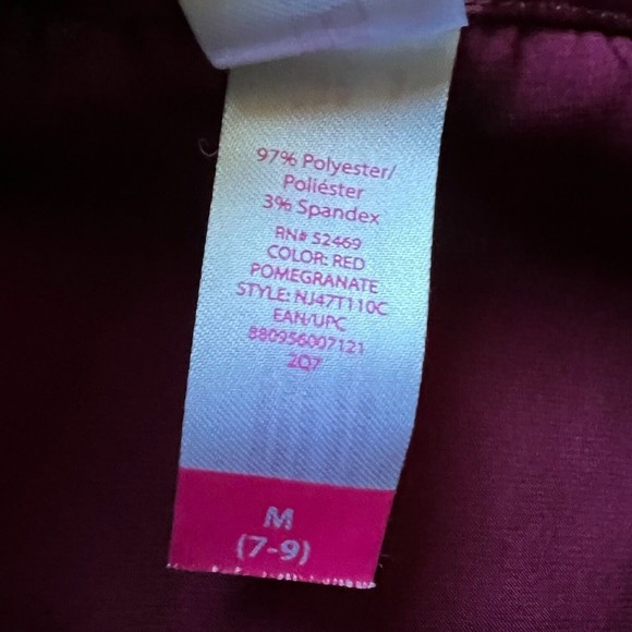 Strappy Tank Top Junior's M 7-9 Red Pomegranate Blouse Shirt Satin - Picture 6 of 7
